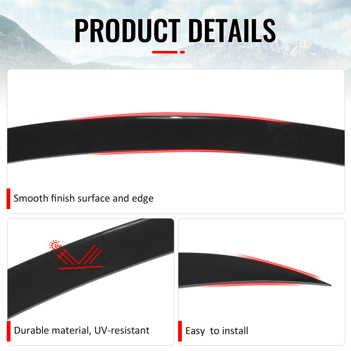 Fits 24-27 Benz C236 CLE300 CLE450 CLE53 AMG Style Gloss Black Trunk Spoiler ABS