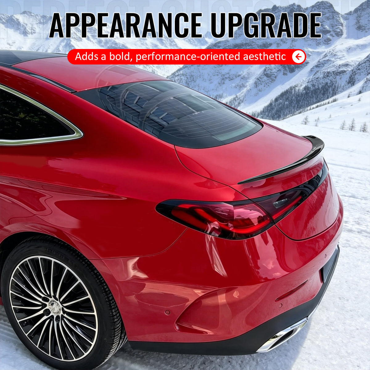 Fits 24-27 Benz C236 CLE300 CLE450 CLE53 AMG Style Gloss Black Trunk Spoiler ABS