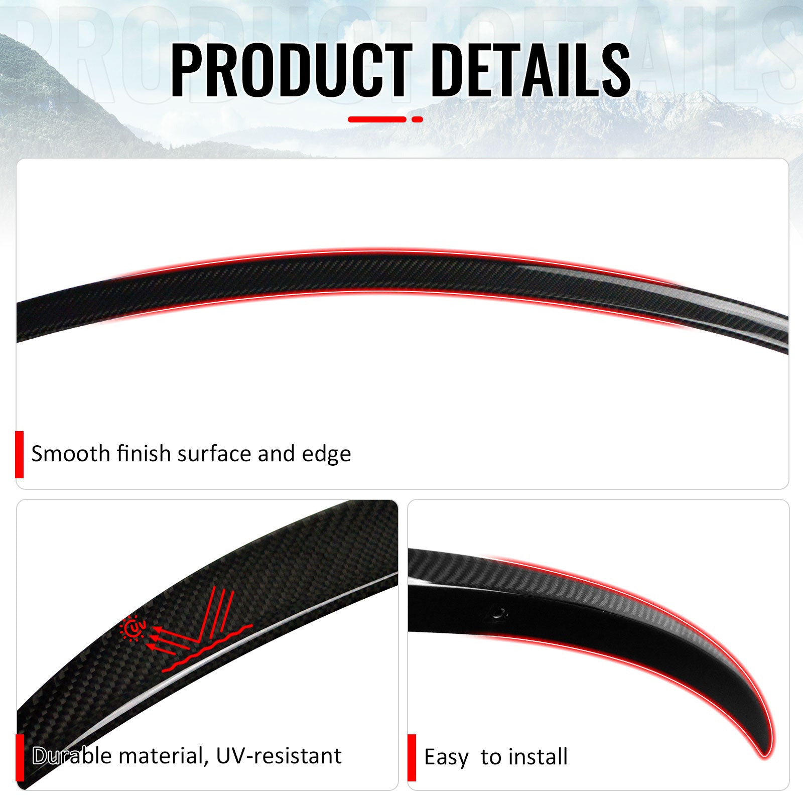 Closeout! Fits 13-19 Benz W117 C117 CLA-Class M3 Trunk Spoiler Real Carbon Fiber