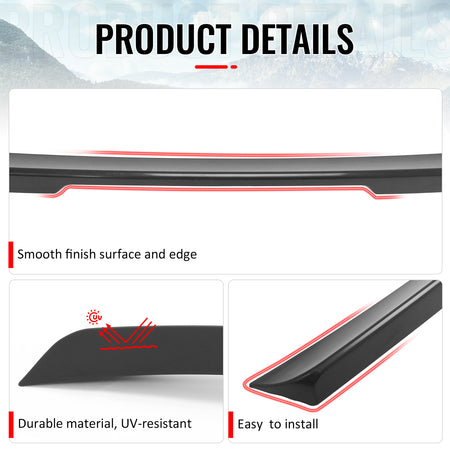 Fits 01-07 Benz C-Class W203 Sedan 4-Door IKON Trunk Spoiler Unpainted Black ABS