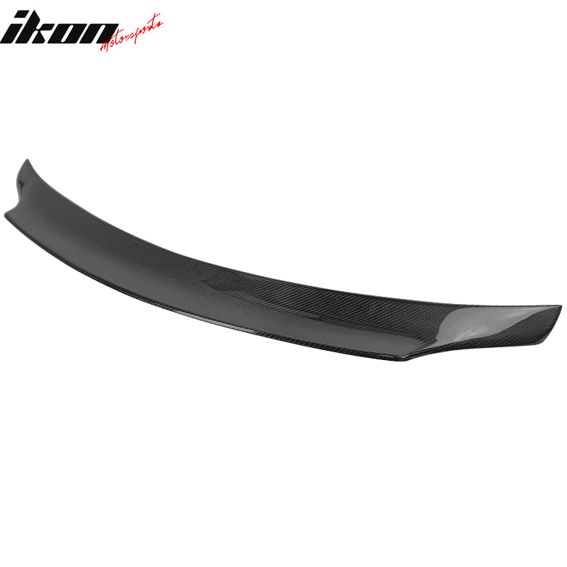 IKON MOTORSPRTS, Trunk Spoiler Compatible With 2008-2014 Mercedes-Benz W204 C-Class 4-Door Sedan, X Style Rear Deck Lid Carbon Fiber Tail Boot Trim, 2009 2010 2011 2012 2013