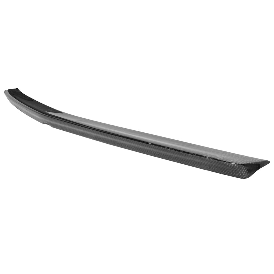 IKON MOTORSPORTS, Trunk Spoiler Compatible With 2010-2016 Mercedes Benz W212 , Matte Carbon Fiber Euro Style Rear Spoiler Wing, 2011 2012 2013 2014 2015