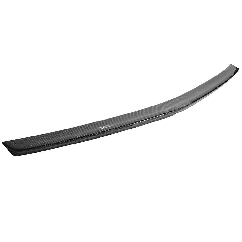 IKON MOTORSPORTS, Trunk Spoiler Compatible With 2010-2016 Mercedes Benz W212 , Matte Carbon Fiber Euro Style Rear Spoiler Wing, 2011 2012 2013 2014 2015