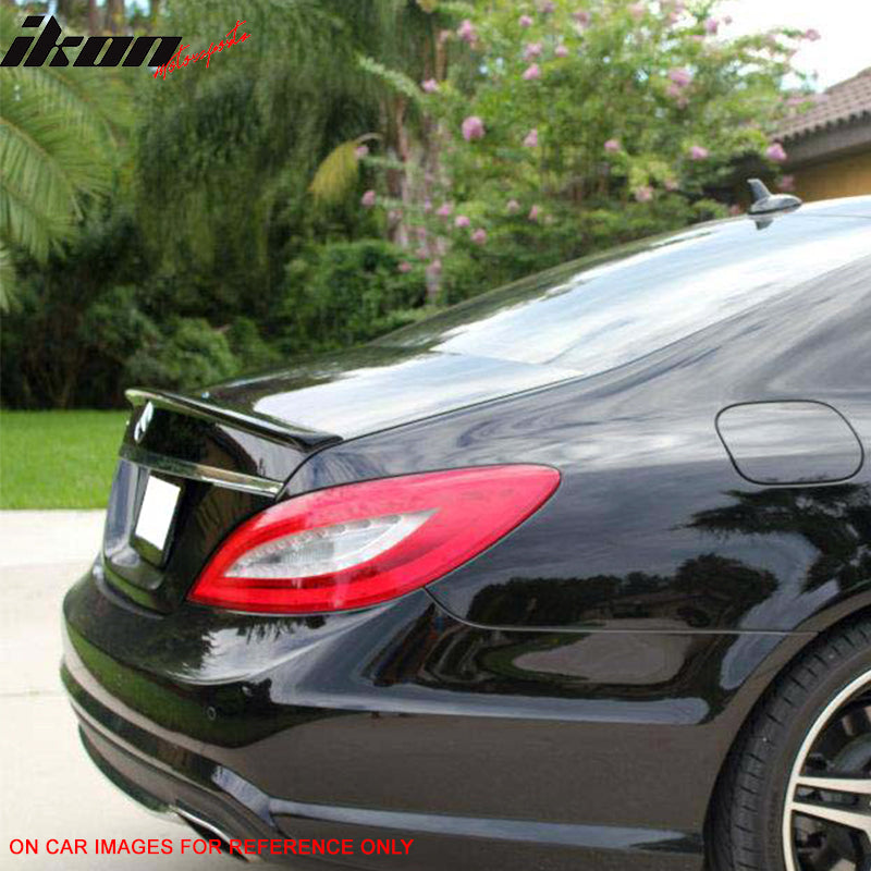 Pre-painted Trunk Spoiler Compatible With 2011-2018 Mercedes Benz W218 CLS-Class, A Style ABS Painted Matte Black Trunk Boot Lip Spoiler Wing Deck Lid By IKON MOTORSPORTS, 2012 2013 2014 2015 2016