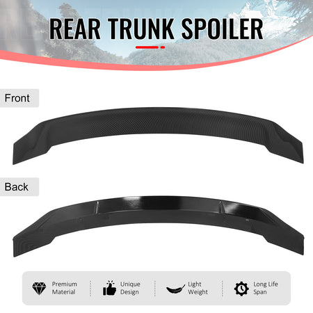 Fits 08-17 Mitsubishi Lancer EVO X R Style Carbon Fiber Print Trunk Spoiler ABS
