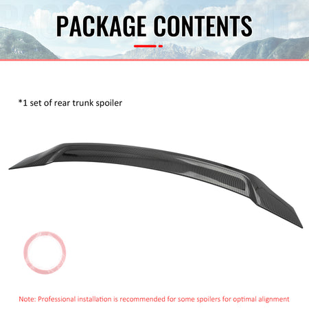 Fits 08-17 Mitsubishi Lancer EVO X R Style Carbon Fiber Print Trunk Spoiler ABS