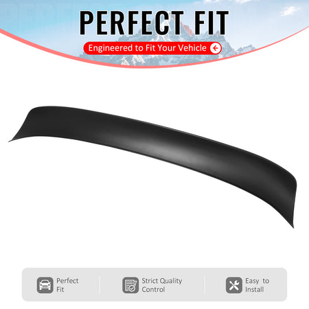 IKON MOTORSPORTS, Trunk Spoiler Compatible with 2023-2026 Nissan Z (400Z), Duckbill Style Matte Black ABS Plastic Add-on Rear Trunk Lid Spoiler Wing Lip 1Piece