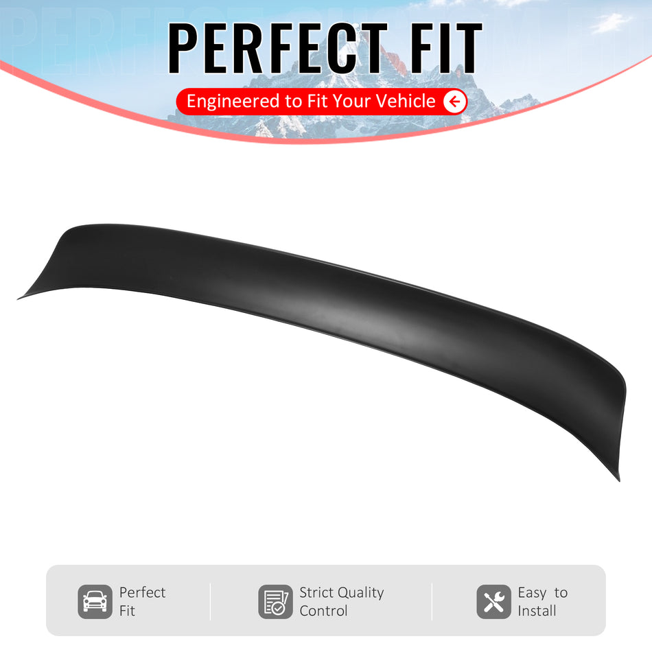 IKON MOTORSPORTS, Trunk Spoiler Compatible with 2023-2026 Nissan Z (400Z), Duckbill Style Matte Black ABS Plastic Add-on Rear Trunk Lid Spoiler Wing Lip 1Piece