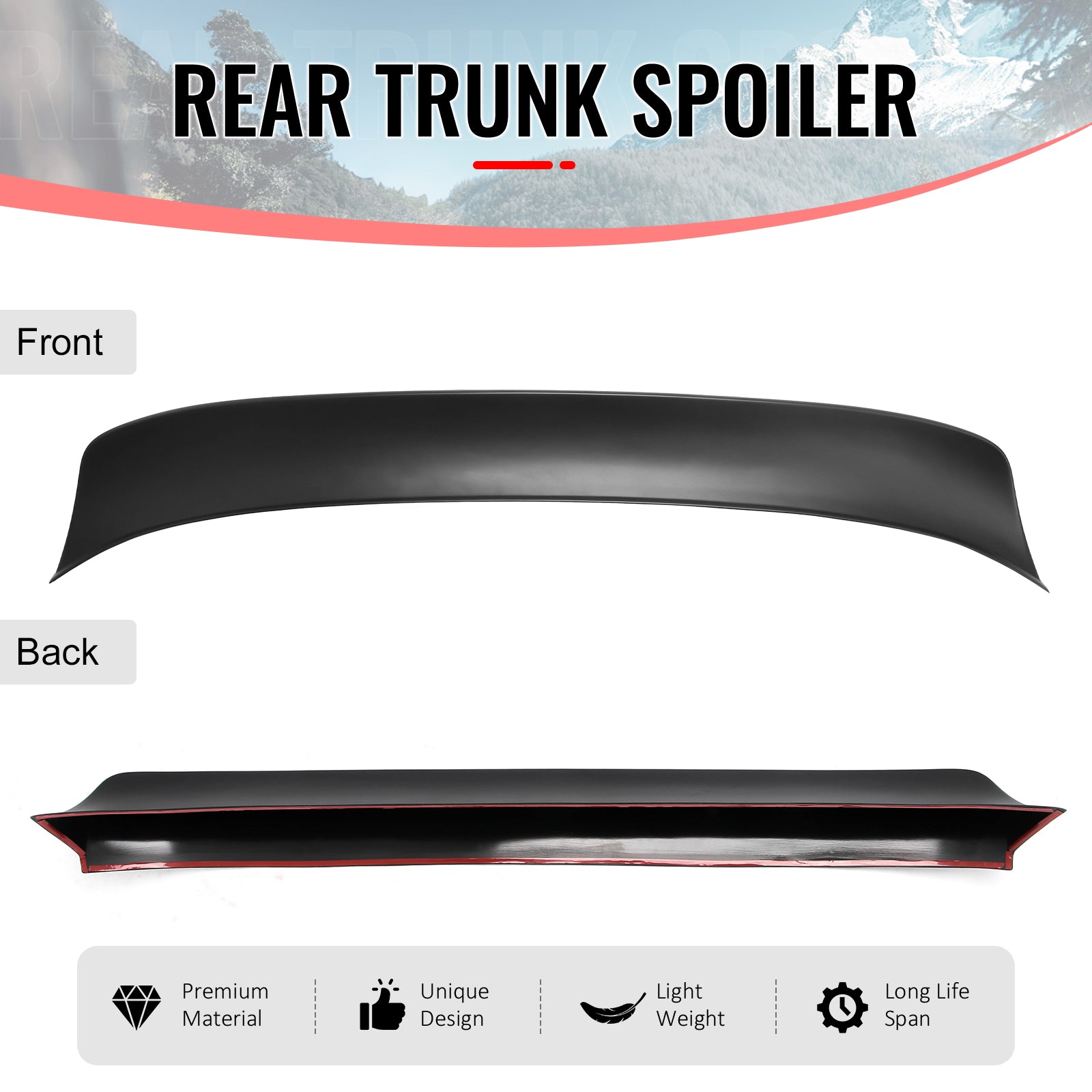 Fits 23-26 Nissan Z 400Z Duckbill Style Trunk Spoiler Matte Black Rear Wing ABS