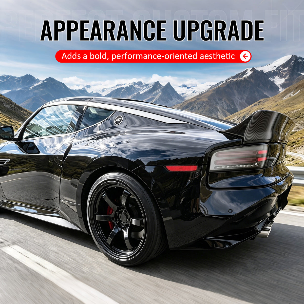 Fits 23-26 Nissan Z 400Z Duckbill Trunk Spoiler Carbon Fiber Print Rear Wing ABS