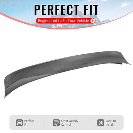 IKON MOTORSPORTS, Trunk Spoiler Compatible with 2023-2026 Nissan Z (400Z), Duckbill Style Carbon Fiber Print ABS Plastic Add-on Rear Trunk Lid Spoiler Wing Lip 1Piece