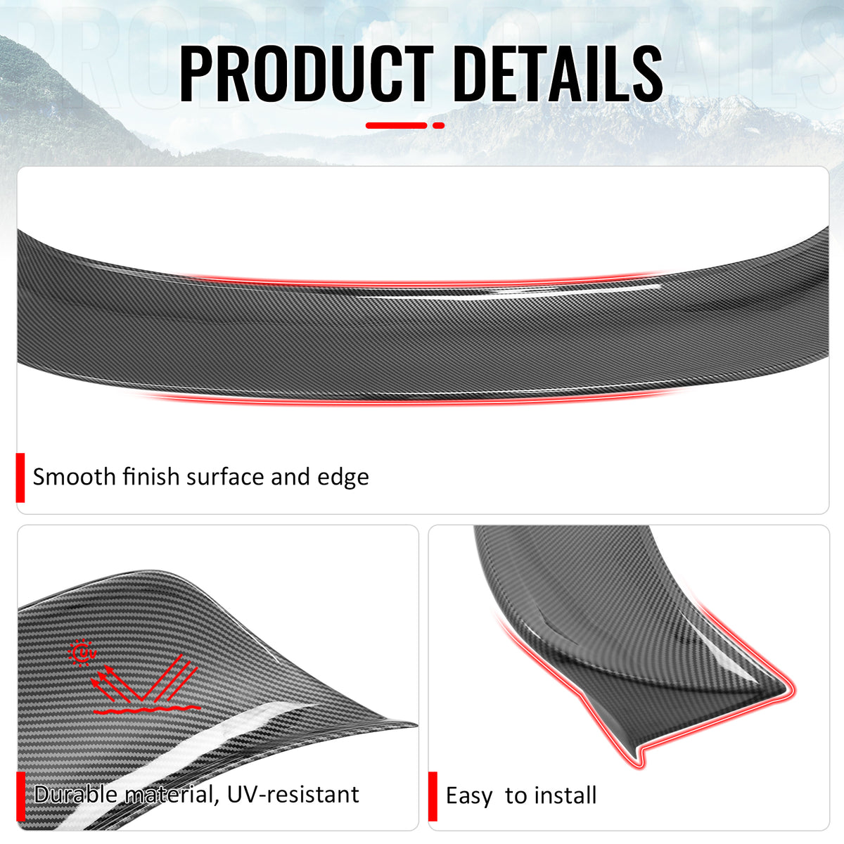 Fits 23-26 Nissan Z 400Z Duckbill Trunk Spoiler Carbon Fiber Print Rear Wing ABS