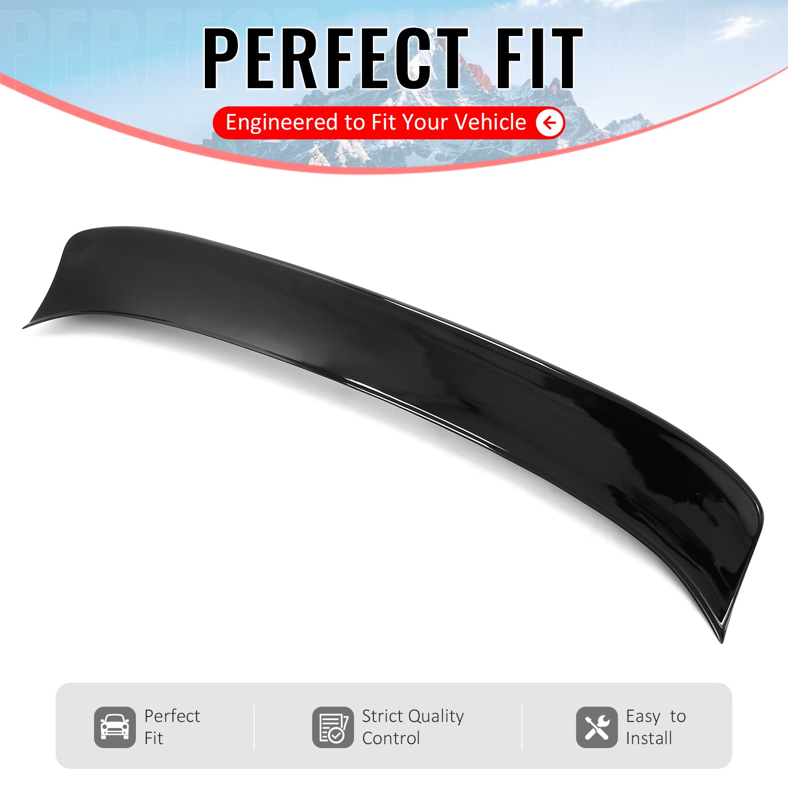 IKON MOTORSPORTS, Trunk Spoiler Compatible with 2023-2026 Nissan Z (400Z), Duckbill Style Gloss Black ABS Plastic Add-on Rear Trunk Lid Spoiler Wing Lip 1Piece