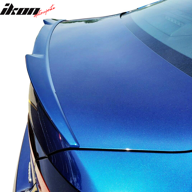 IKON MOTORSPORTS, Trunk Spoiler Compatible With 2019-2024 Nissan Altima, M4 Style Rear Trunk Boot Lid Wing ABS Unpainted Black, 2020 2021