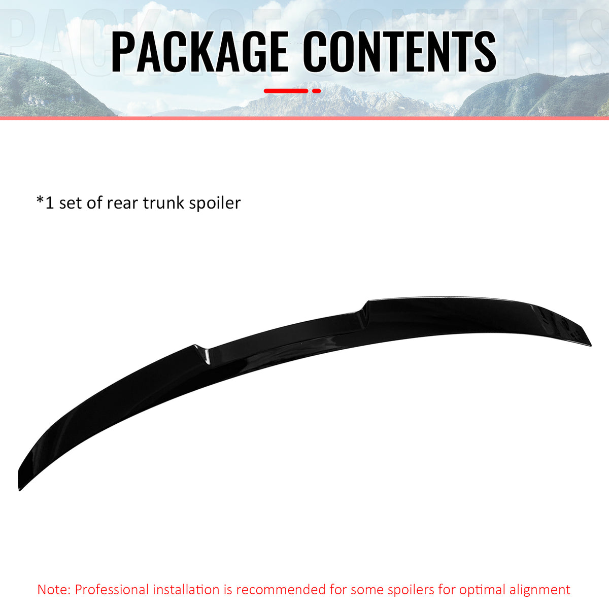 Fits 19-26 Nissan Altima M4 Style Gloss Black Duckbill Rear Trunk Spoiler ABS