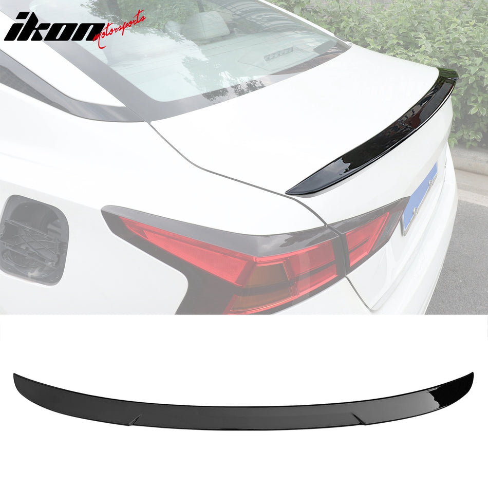 IKON MOTORSPORTS, Trunk Spoiler Compatible with 2019-2024 Nissan Altima, IKON Style ABS Plastic Rear Trunk Lid Spoiler Wing Lip