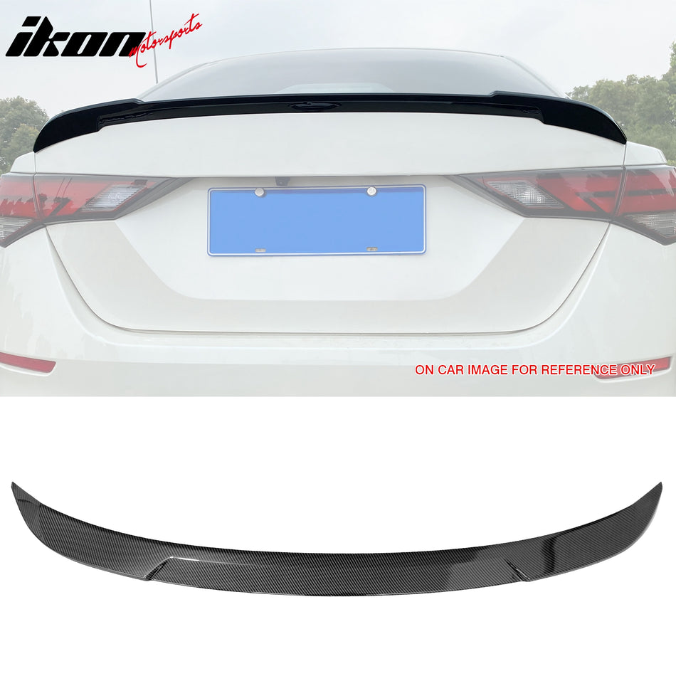 IKON MOTORSPORTS, Trunk Spoiler Compatible with 2020-2024 Nissan Sentra Sedan 4-Door, IKON Style ABS Rear Trunk Lid Spoiler Wing Lip