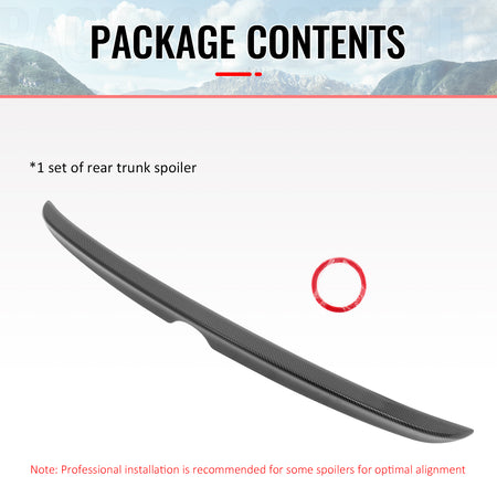 Fits 20-25 Nissan Sentra SR Style Carbon Fiber Print Rear Trunk Spoiler Wing ABS