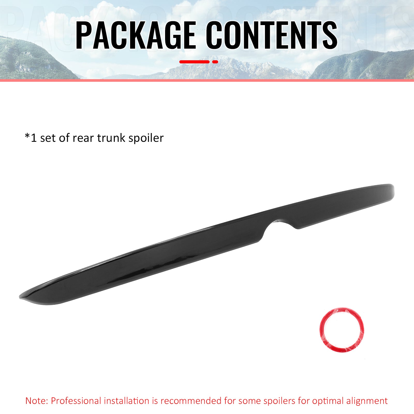 Fits 20-25 Nissan Sentra Sedan SR Style Gloss Black Rear Trunk Spoiler Wing ABS