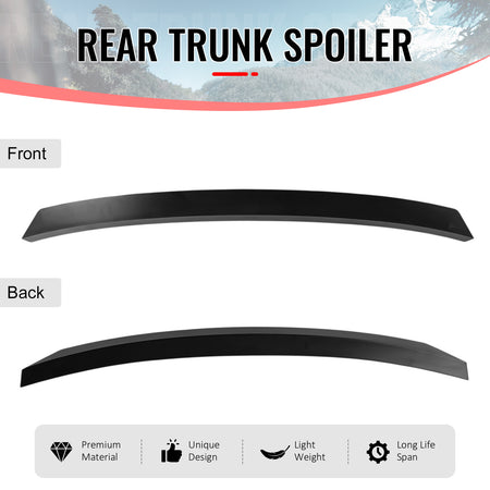 IKON MOTORSPORTS, Trunk Spoiler Compatible with 2024-2026 Porsche Panamera (Not Fit GTS/Turbo/Turbo S), ABS Plastic Rear Trunk Lid Spoiler Wing Lip