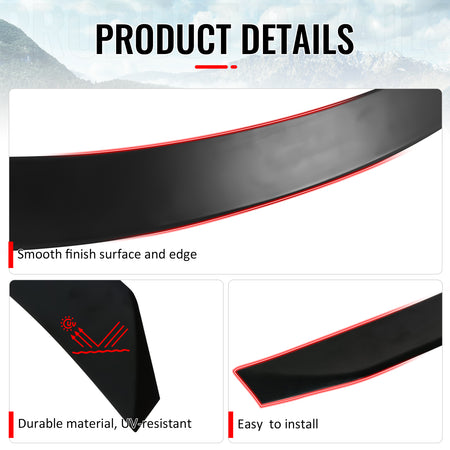 IKON MOTORSPORTS, Trunk Spoiler Compatible with 2024-2026 Porsche Panamera (Not Fit GTS/Turbo/Turbo S), ABS Plastic Rear Trunk Lid Spoiler Wing Lip