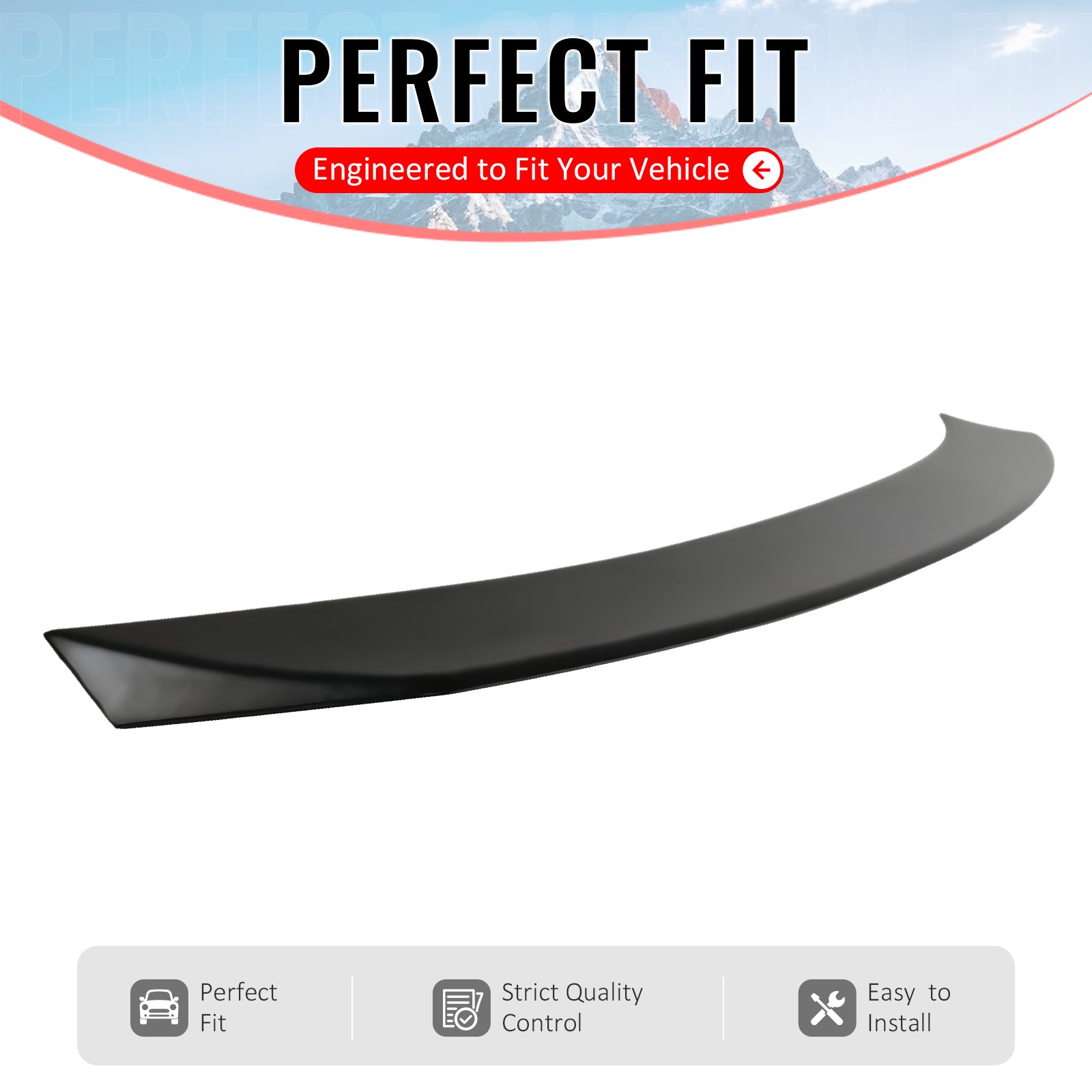 IKON MOTORSPORTS, Trunk Spoiler Compatible with 2024-2026 Porsche Panamera (Not Fit GTS/Turbo/Turbo S), ABS Plastic Rear Trunk Lid Spoiler Wing Lip