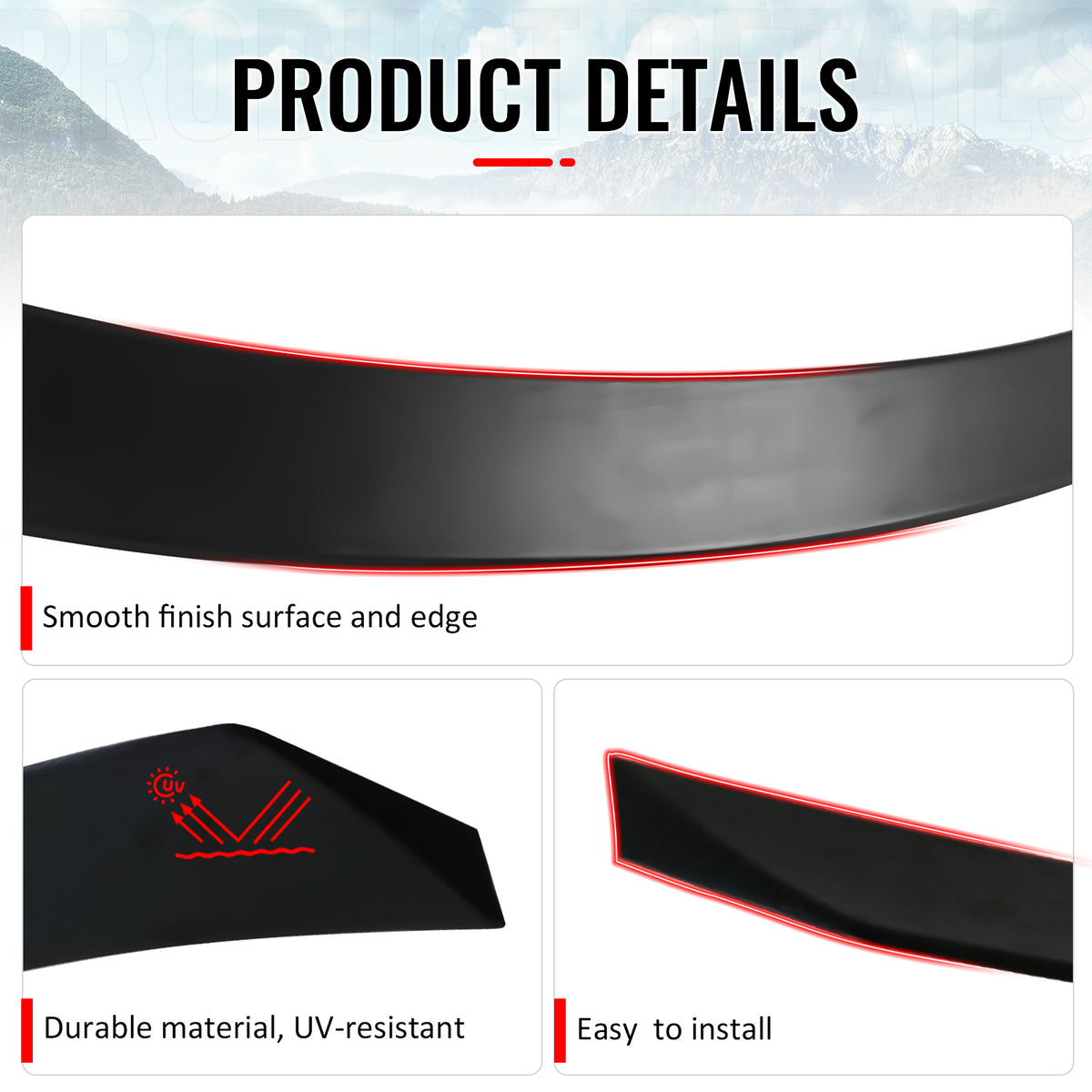 IKON MOTORSPORTS, Trunk Spoiler Compatible with 2024-2026 Porsche Panamera (Not Fit GTS/Turbo/Turbo S), ABS Plastic Rear Trunk Lid Spoiler Wing Lip