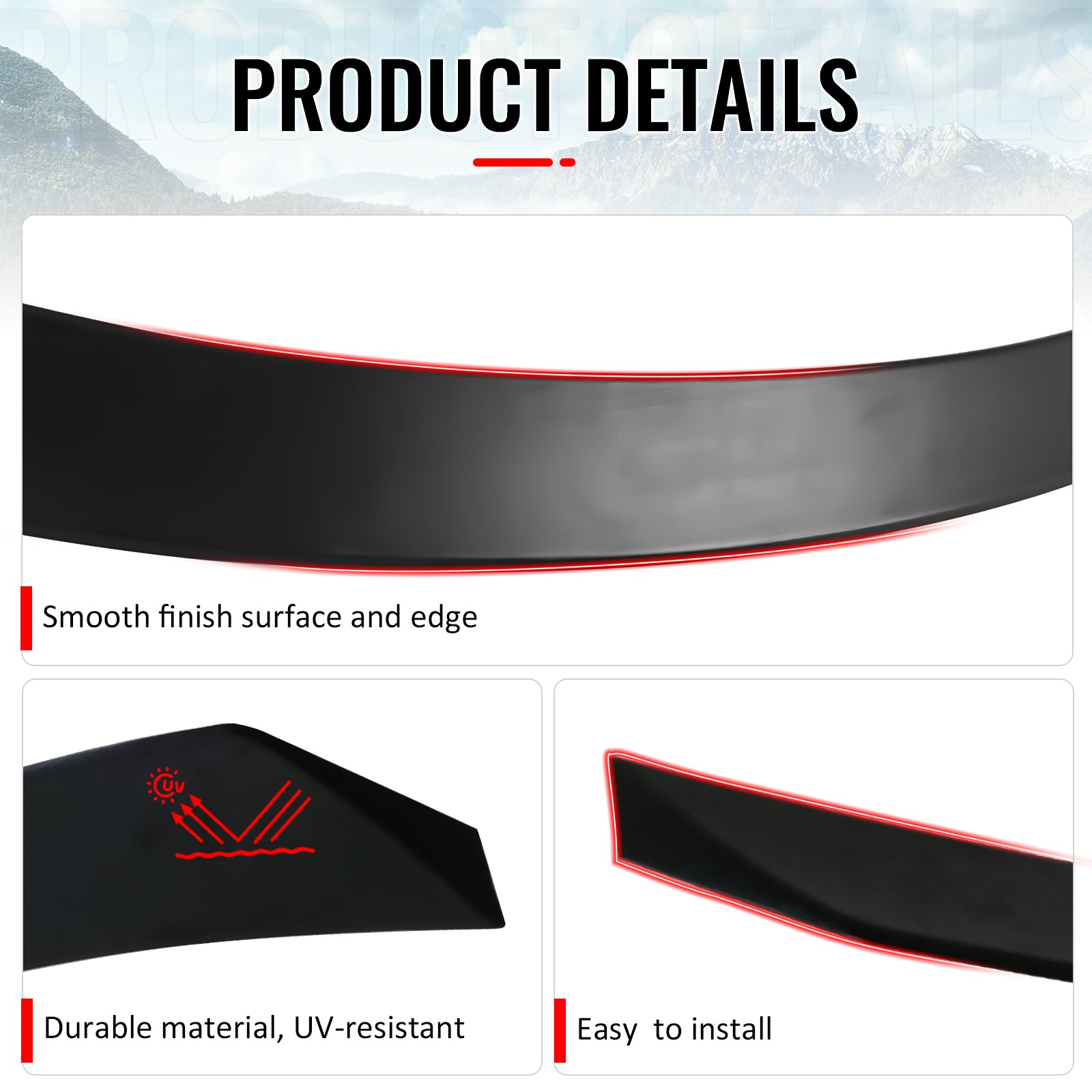 IKON MOTORSPORTS, Trunk Spoiler Compatible with 2024-2026 Porsche Panamera (Not Fit GTS/Turbo/Turbo S), ABS Plastic Rear Trunk Lid Spoiler Wing Lip