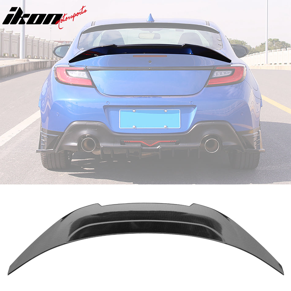 IKON MOTORSPORTS, Trunk Spoiler Compatible with 2022-2024 Subaru BRZ & Toyota GR86, V Style ABS Rear Trunk Lid Spoiler Wing Lip