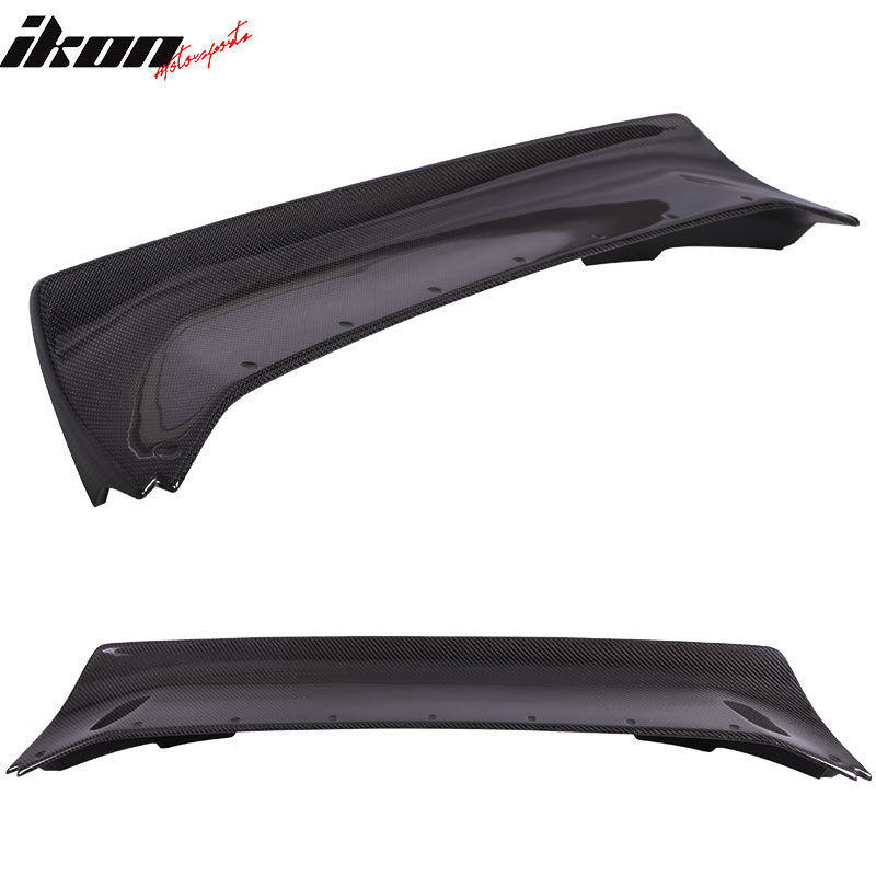 IKON MOTORSPORTS, Trunk Spoiler Compatible with 2013-2020 Scion FR-S & Toyota 86 & Subaru BRZ, Matte Carbon Fiber V3 Style Rear Spoiler Wing, 2014 2015 2016 2017 2018 2019