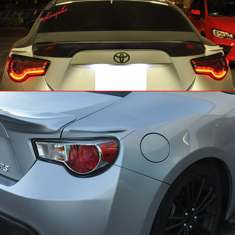IKON MOTORSPORTS, Trunk & Side Spoiler Compatible With 2013-2016 Scion FR-S/2013-2020 Subaru BRZ/2017-2020 Toyota 86, ABS Rear Deck Lip Wing