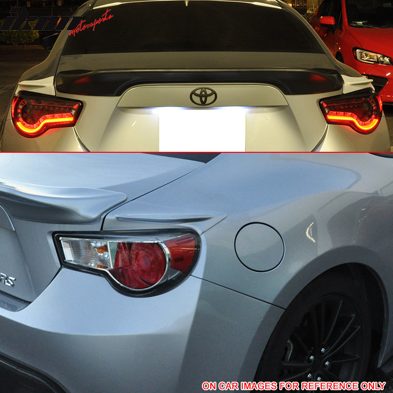 Trunk & Side Spoiler Compatible With 2013-2016 Scion FR-S/2013-2020 Subaru BRZ/2017-2020 Toyota 86, ABS #E8H Ultramarine Metallic Rear Deck Lip Wing by IKON MOTORSPORTS