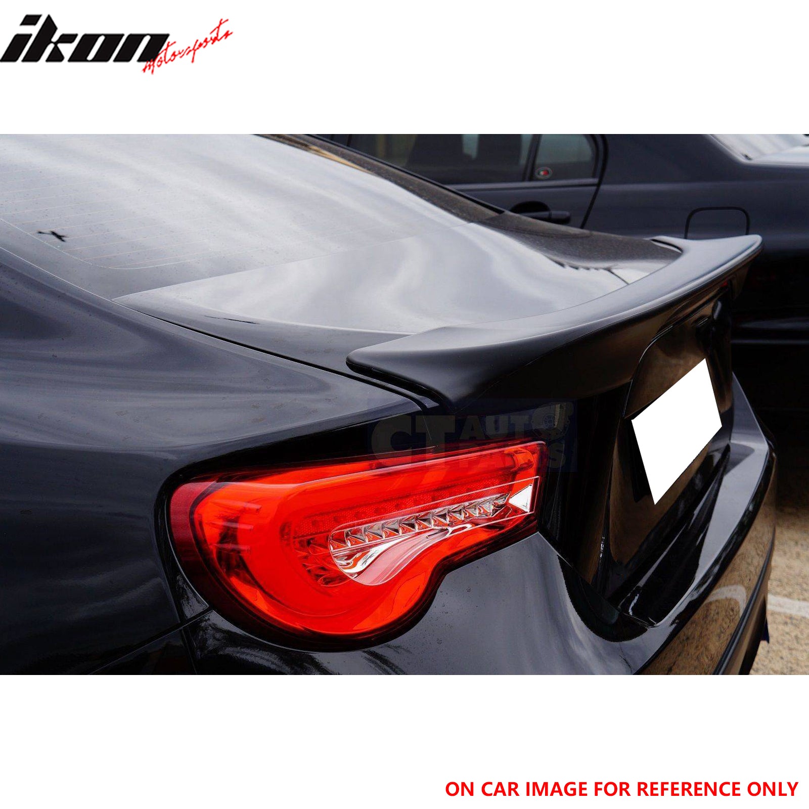 IKON MOTORSPORTS, Trunk Spoiler Compatible with 2013-2016 Scion FR-S & 2013-2020 Subaru BRZ & 2017-2020 Toyota 86, TRD Style Painted #J8A Silver Ignition ABS Rear Trunk Lid Spoiler Wing Lip