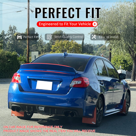 IKON MOTORSPORTS, Trunk Spoiler Compatible With 2012-2016 Subaru Impreza & 2015-2021 WRX STI, D Style Painted #G1U Ice Silver Metallic FRP Trunk Boot Lip Spoiler Wing Deck Lid, 2013 2014 2015