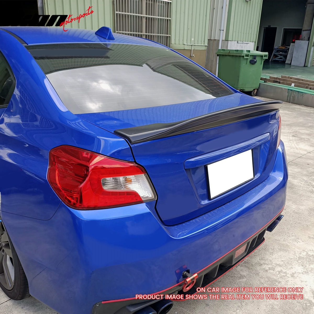 IKON MOTORSPORTS, Trunk Spoiler Compatible with 2015-2021 Subaru WRX & WRX STI, PSM Style Gloss Black ABS Plastic Rear Trunk Lid Spoiler Wing Lip