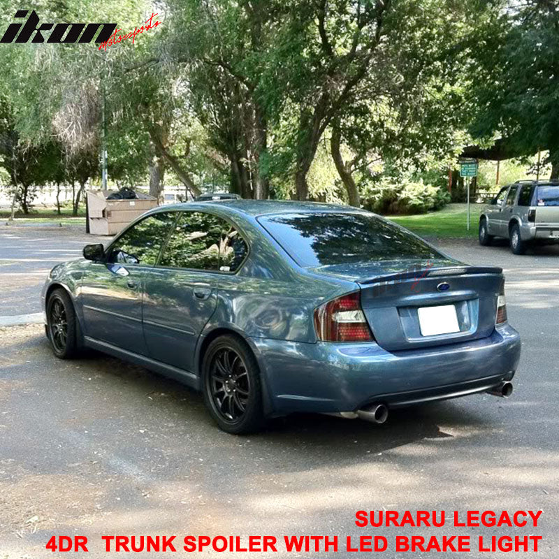 Fits 05-09 Subaru Legacy Sedan 4Dr Trunk Spoiler Wing & LED Brake Light (FRP)
