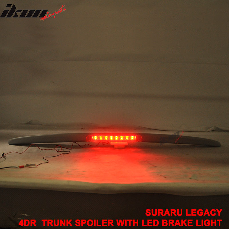 Fits 05-09 Subaru Legacy Sedan 4Dr Trunk Spoiler Wing & LED Brake Light (FRP)