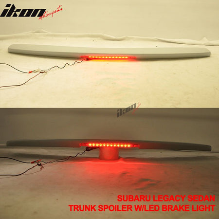 Fits 10-14 Legacy Sedan 4Dr Trunk Spoiler & LED Brake Light (FRP)