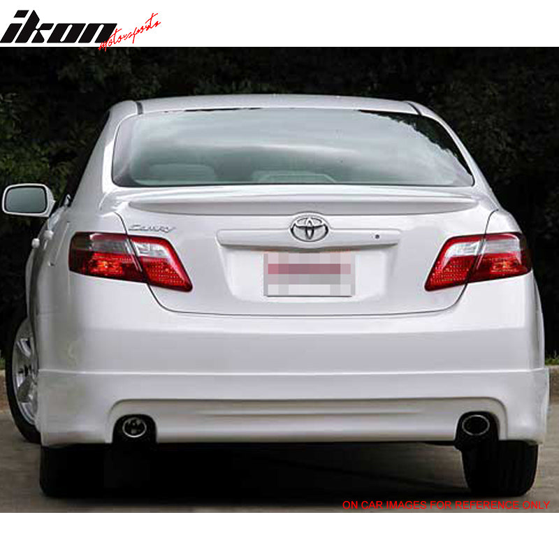 IKON MOTORSPORTS, Trunk Spoiler Compatible with 2007-20011 Toyota Camry 4Dr Sedan, Rear Trunk Lid Spoiler Wing Lip Body Kit ABS Plastic OE Style Painted #040 40 Super White II, 2008 2009 2010