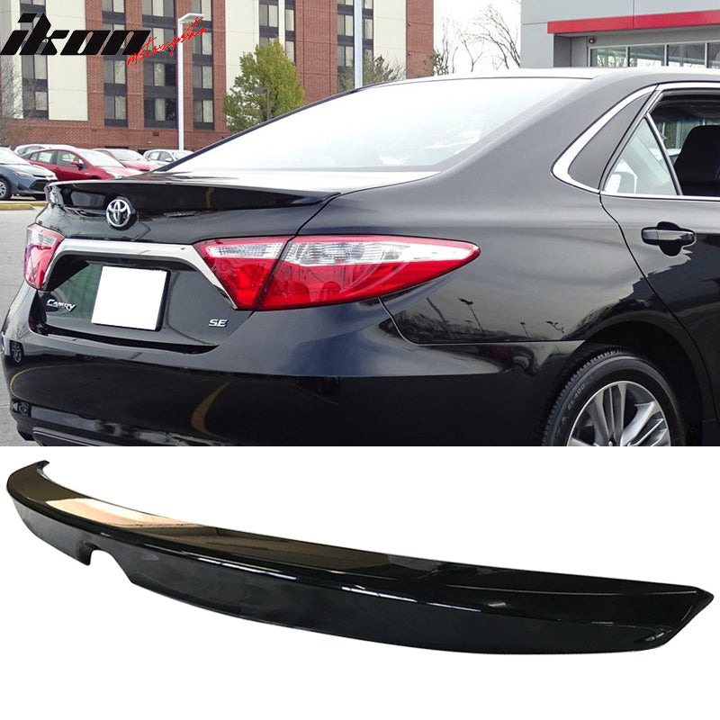 IKON MOTORSPORTS, Trunk Spoiler Compatible With 2015-2017 Toyota Camry 4Dr Sedan, Rear Trunk Spoiler Wing Lip Bodykit Replacement OE Style ABS Plasctic Painted #040 40 Super White II