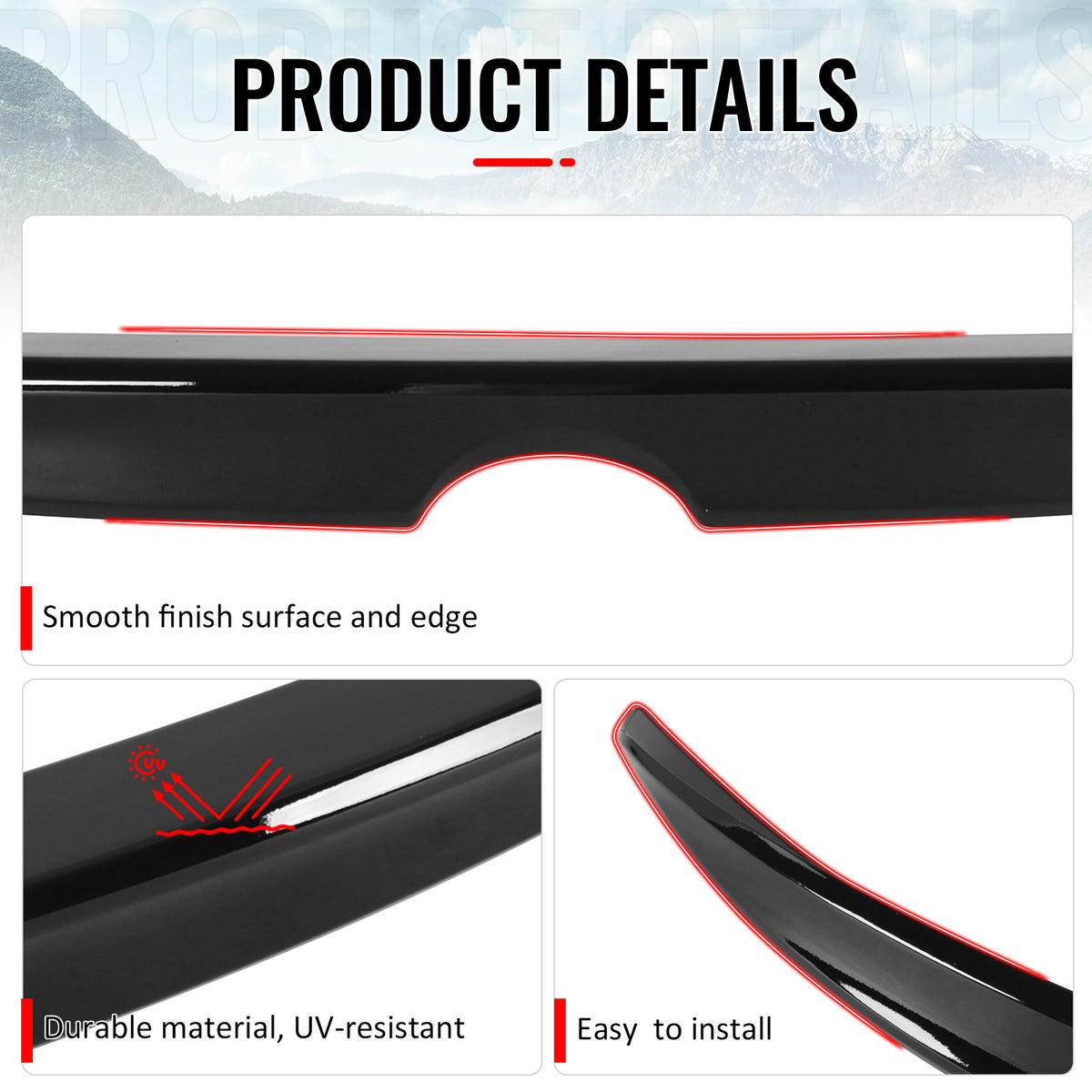 For 15-17 Toyota Camry XV50 OE Style Gloss Black Duckbill Rear Trunk Spoiler ABS