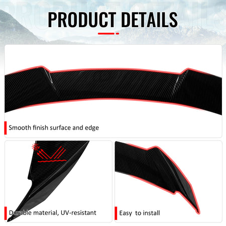 Fits 18-24 Toyota Camry XV70 8th KN Style Trunk Spoiler Wing Carbon Fiber Print