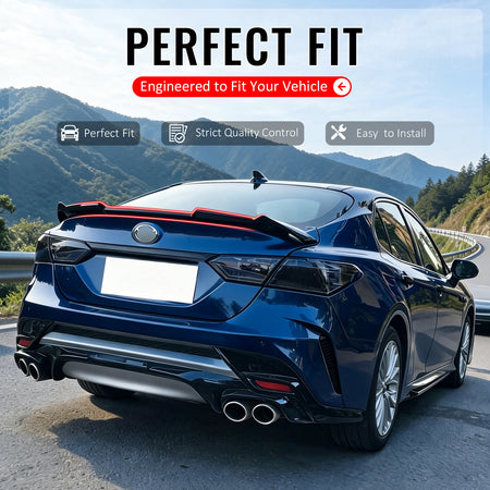 Fits 2018-2024 Toyota Camry KN Style Gloss Black ABS Trunk Spoiler Wing