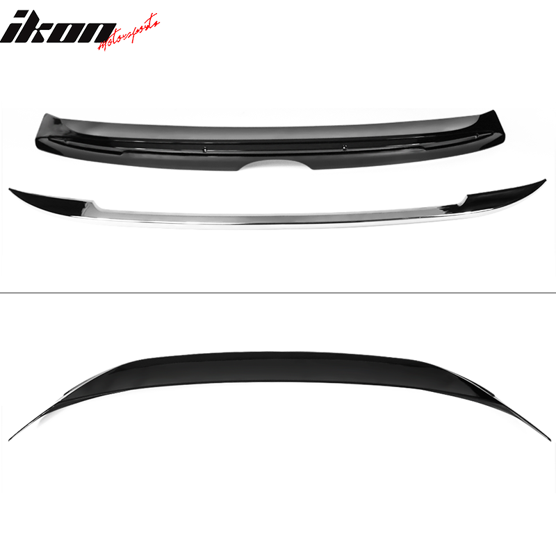 Fits 18-24 Toyota Camry MD Style Rear Trunk Spoiler Wing Chrome Trim Gloss Black
