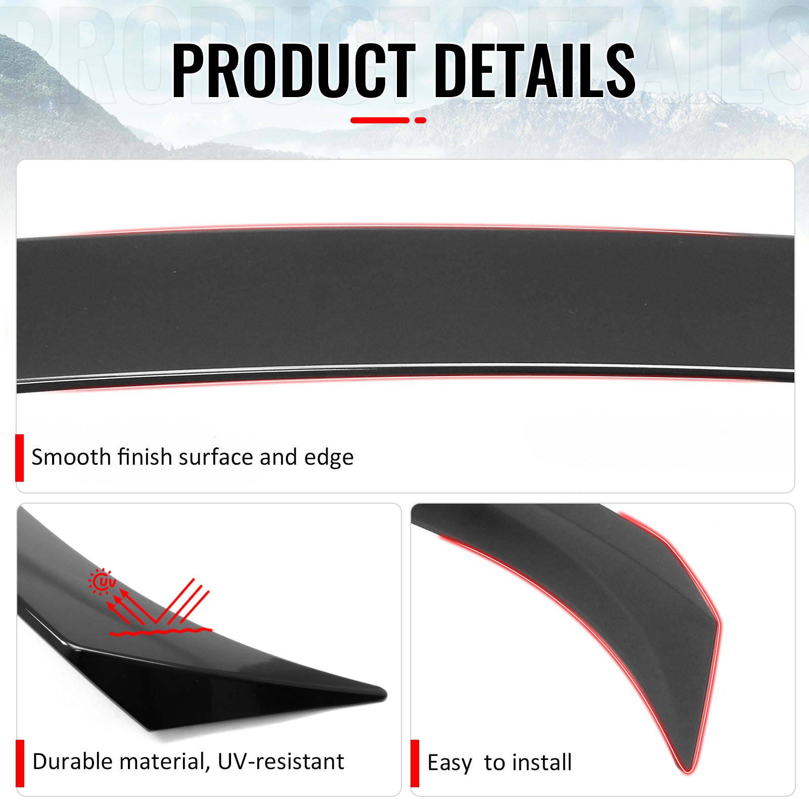 Fits 18-24 Toyota Camry OE Style Flush Mount Rear Trunk Spoiler Wing Gloss Black