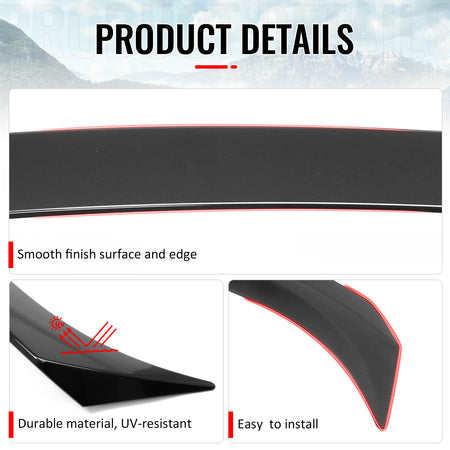 Fits 18-24 Toyota Camry OE Style Flush Mount Rear Trunk Spoiler Wing Gloss Black