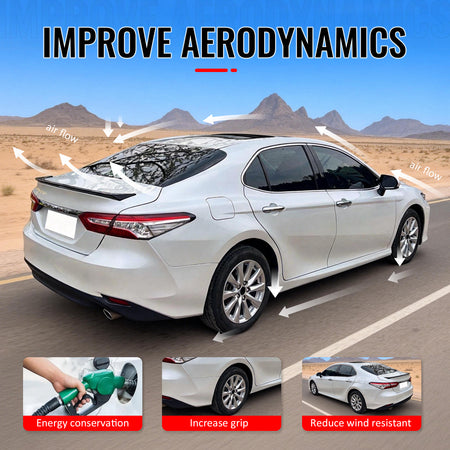 Fits 18-24 Toyota Camry OE Style Flush Mount Rear Trunk Spoiler Wing Gloss Black