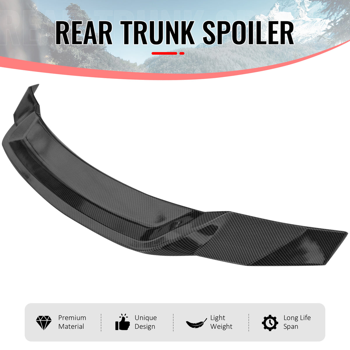 Fits 25-26 Toyota Camry XV80 9th R Style Trunk Spoiler Wing Carbon Fiber Print