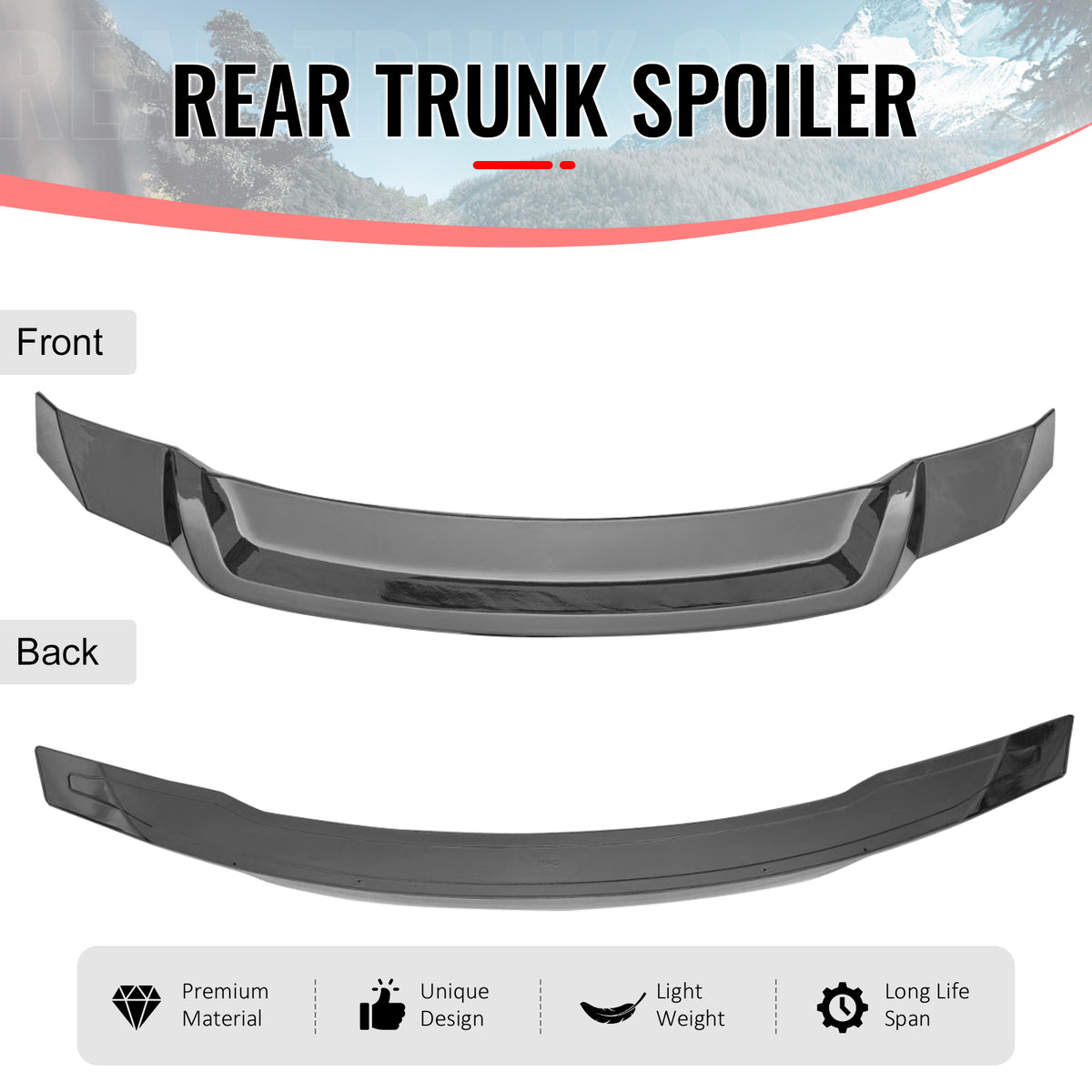 Fits 2025-2026 Toyota Camry XV80 9th R Style Rear Trunk Spoiler Wing Gloss Black