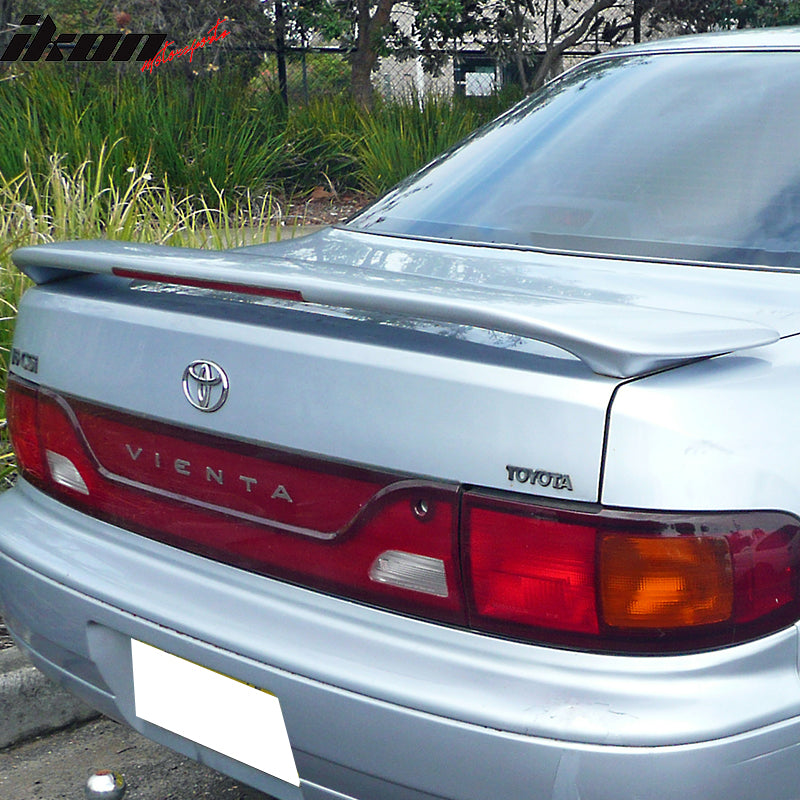 Trunk Spoiler Compatible With 1997-2001 Toyota Camry, Factory Style ABS Unpainted Black With Light Trunk Boot Lip Spoiler Wing Deck Lid By IKON MOTORSPORTS, 1998 1999 2000